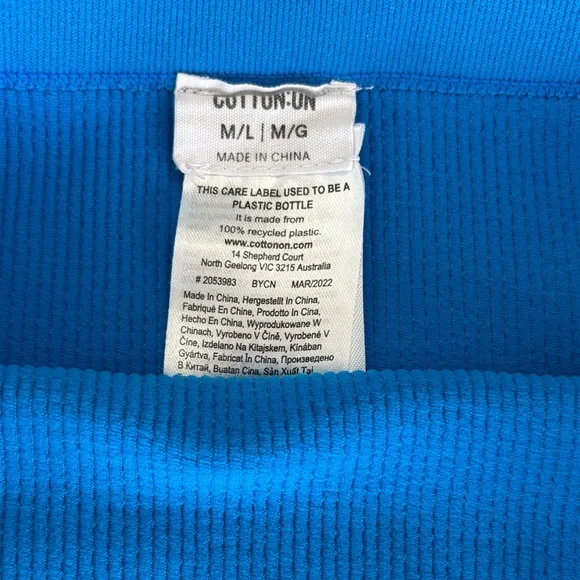 Cotton On Blue Ribbed Women's Top - Picture 3 of 3